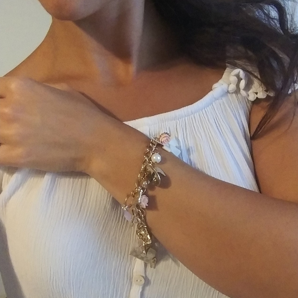 Claire's Multi Charm French Bracelet